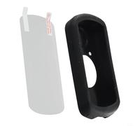 Funda protectora de silicona para Garmin Edge 1030 Plus/1030, funda para computadora de bicicleta con película HD, escudo antideslizante, rojo (negro)