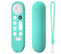 Funda protectora de silicona para Google GY3LE para Google TV Streamer 4K TV 2024, mando a distancia, TV Stick, antideslizante, anticaídas, protector de piel suave con cordón (verde menta)