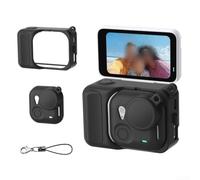 Funda protectora de silicona para Insta360 Go 3, ultra suave, a prueba de golpes, con agarre antiarañazos, funda ligera para cámara de acción para vlogging de viajes, negro y gris, paquete de 2 (negro