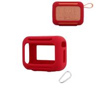 Funda protectora de silicona para JBL Go 5, funda protectora suave a prueba de golpes, ajuste sin costuras de 360°, ultrafina, fácil de limpiar, con recortes de precisión y mosquetón (rojo)