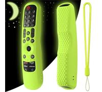Funda protectora de silicona para mando a distancia LG TV MR21GA MR21GN MR21GC MR22GA MR22GN MR22GC MR23GA MR23GN MR23GC MR23GC TV Stick Funda antideslizante a prueba de golpes con cordón (verde