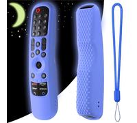 Funda protectora de silicona para mando a distancia LG TV MR21GA MR21GN MR21GC MR22GA MR22GN MR22GC MR23GA MR23GN MR23GC MR23GC TV Stick Funda antideslizante a prueba de golpes con cordón (azul
