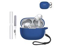 Funda protectora de silicona para Realme Buds T200 Lite, duradera y respetuosa con el medio ambiente, con agujeros precisos y compatibilidad de carga, a prueba de golpes, tacto cómodo, color azul