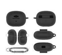 Funda Protectora de Silicona para SHOKZ OpenDots One, Funda a Prueba de Golpes y Polvo para Auriculares, Carcasa Blanda con Mosquetón (Negro)