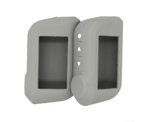 Funda protectora de silicona para Starline A93 versión rusa 2 vías de control remoto de alarma de coche, cubierta antiarañazos para arranque de motor con señal de largo alcance, gris