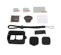 Funda protectora de silicona premium para GoPro Hero12, Hero11, Hero10, Hero9 Black. Tapa lateral de la batería, tapas de lente, protección
