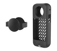 Funda protectora de silicona resistente a los golpes con tapa de lente para cámara deportiva, accesorios de cámara deportiva, color negro, 1 unidad