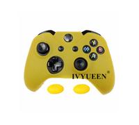 Funda protectora de silicona suave amarilla para el mando de Microsoft Xbox One, color negro.