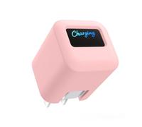 Funda protectora de silicona suave compatible con adaptador de corriente Anker Nano de 45 W Max, a prueba de golpes y polvo, funda protectora para cargador dinámico, color rosa