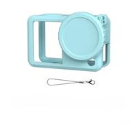 Funda protectora de silicona suave para DJI Action 6, carcasa elástica resistente a los arañazos con tapa de lente y cordón, 6,5 x 4 x 3 cm (azul)