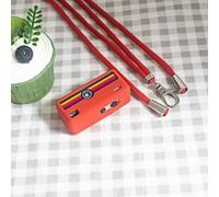 Funda protectora de silicona suave para llavero Kodak Charmera cámara digital, funda ajustada con cubierta de lente integrada, diseño ligero antiarañazos (rojo)