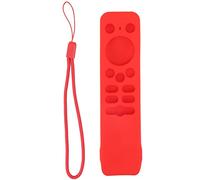 Funda Protectora de Silicona Suave para TV Stick Control Remoto Anti caída Cubierta a Prueba de Golpes con cordón para TV Stick 4K SmartTV SLED Full HD Neo GoogleTV Stick (Conjunto Rojo)