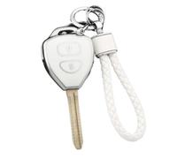Funda Protectora De TPU con 2 Botones para Llave De Coche para Toyota RAV4 para Crown para Avalon para Venza para Corolla para Camry para Reiz Llavero(White Sliver,Set 2)