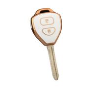 Funda Protectora De TPU con 2 Botones para Llave De Coche para Toyota RAV4 para Crown para Avalon para Venza para Corolla para Camry para Reiz Llavero(White Gold,Case)