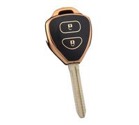 Funda Protectora De TPU con 2 Botones para Llave De Coche para Toyota RAV4 para Crown para Avalon para Venza para Corolla para Camry para Reiz Llavero(Black Gold,Case)