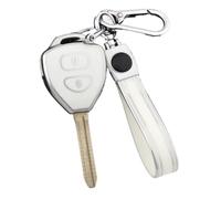 Funda Protectora De TPU con 2 Botones para Llave De Coche para Toyota RAV4 para Crown para Avalon para Venza para Corolla para Camry para Reiz Llavero(White Sliver,Set 3)