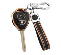 Funda Protectora De TPU con 2 Botones para Llave De Coche para Toyota RAV4 para Crown para Avalon para Venza para Corolla para Camry para Reiz Llavero(Black Gold,Set 3)
