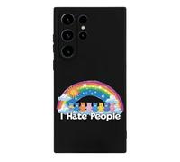 Funda protectora de TPU con texto en inglés "I Hate People" compatible con Galaxy S23/Plus/funda protectora de TPU ultradelgada