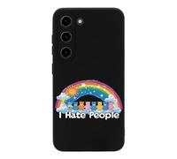 Funda protectora de TPU con texto en inglés "I Hate People" compatible con Galaxy S23/Plus/funda protectora de TPU ultradelgada