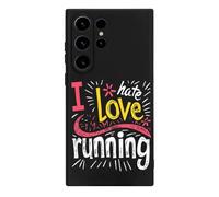Funda protectora de TPU con texto en inglés "I Love Hate Running" compatible con Galaxy S23/Plus/funda protectora de TPU ultradelgada