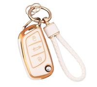 Funda Protectora De TPU para Llave Coche Carcasa para Llavero para Citroën C1 C2 C3 C4 C5 para XSARA para Picasso(White Gold,Set)