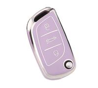 Funda Protectora De TPU para Llave Coche Carcasa para Llavero para Citroën C1 C2 C3 C4 C5 para XSARA para Picasso(Purple,Case)