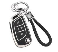 Funda Protectora De TPU para Llave Coche Carcasa para Llavero para Citroën C1 C2 C3 C4 C5 para XSARA para Picasso(Black Sliver,Set)