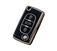 Funda Protectora De TPU para Llave Coche Sin Llave para Citroën para Xsara para Picasso C5 C6 C8(Black,3 Buttons)