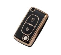 Funda Protectora De TPU para Llave Coche Sin Llave para Citroën para Xsara para Picasso C5 C6 C8(Black,2 Buttons)