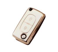 Funda Protectora De TPU para Llave Coche Sin Llave para Citroën para Xsara para Picasso C5 C6 C8(Blanco,2 Buttons)