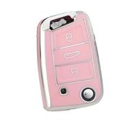 Funda Protectora De TPU para Llave De Coche 3/4 Botones para Seat para Ateca para León(3 BT Pink)