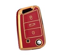 Funda Protectora De TPU para Llave De Coche 3/4 Botones para Seat para Ateca para León(3 BT Red)