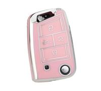 Funda Protectora De TPU para Llave De Coche 3/4 Botones para Seat para Ateca para León(4 BT Pink)