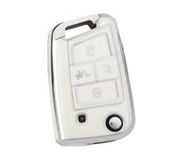 Funda Protectora De TPU para Llave De Coche 3/4 Botones para Seat para Ateca para León(4 BT White Sliver)