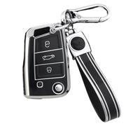 Funda Protectora De TPU para Llave De Coche con 3 Botones para Seat para Ateca para León FR 2 para Ibiza(White Sliver Set 2)