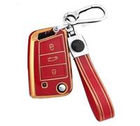 Funda Protectora De TPU para Llave De Coche con 3 Botones para Seat para Ateca para León FR 2 para Ibiza(Red Set 2)