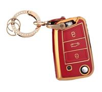 Funda Protectora De TPU para Llave De Coche con 3 Botones para Seat para Ateca para León FR 2 para Ibiza(Red Set 1)