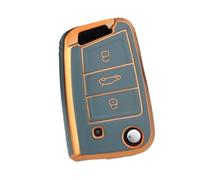 Funda Protectora De TPU para Llave De Coche con 3 Botones para Seat para Ateca para León FR 2 para Ibiza(Grey Case)
