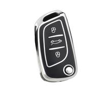 Funda Protectora De TPU para Llave De Coche para Citroën C2 C3 C4 C5 C6 C8 DS4(Black Sliver)