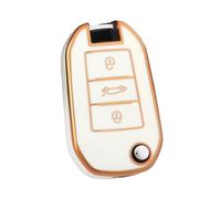 Funda Protectora De TPU para Llave De Coche para Citroën C4(White Gold,Case)
