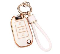 Funda Protectora De TPU para Llave De Coche para Citroën C4(White Gold,Set 2)