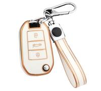 Funda Protectora De TPU para Llave De Coche para Citroën C4(White Gold,Set 3)
