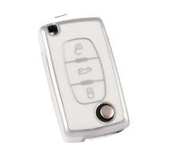 Funda Protectora De TPU para Llave De Coche para Citroën para Xsara para Picasso C5 C6 C8(White Sliver,3 Button)