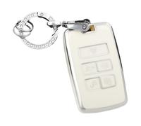 Funda Protectora De TPU para Llave De Coche para Land Rover para Range Rover para Discovery 5 Sport 2018 2019(White Sliver,Set 1)
