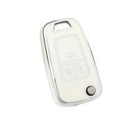 Funda Protectora De TPU para Llave De Coche para Opel 2 3 4 5(White Sliver,3 BTN)