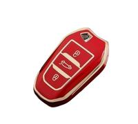 Funda Protectora De TPU para Llave De Coche para Peugeot 2008 3008 4008 5008 308 408 508(Red)