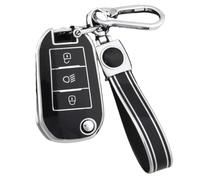 Funda Protectora De TPU para Llave De Coche para Peugeot C6 508 C5 C3 208 308 408 508 2008 3008(Black Sliver,Set 3)