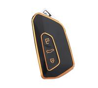Funda Protectora De TPU para Llave De Coche para Seat para León MK4(Black Gold)