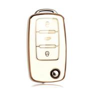 Funda Protectora De TPU para Llave De Coche para Seat para León para Altea(White Gold)