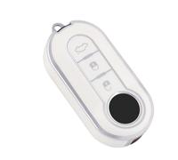 Funda Protectora De TPU para Llave Giratoria De Coche para FIAT 500 para Ducato para Punto para Panda para Lancia para Musa Funda Llave(Blanco)